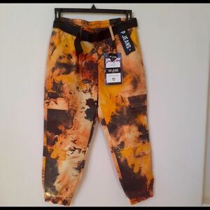 VIP Jeans Women's Sculpting Stretch Belted Destruction Jogger Pants Sizes 7/28